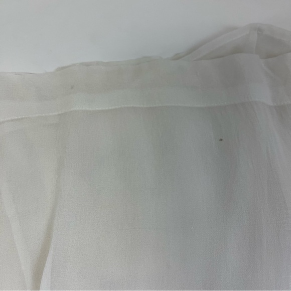 One Fine Day Blouse Womens Size Small White Sheer Embroidered Button Front - Picture 9 of 9